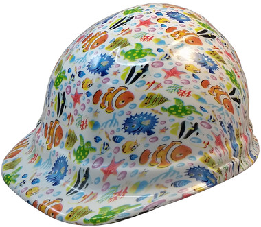 Cartoon  Fish Hydro Dipped Hard Hats Cap Style - Oblique View