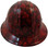 Hades Small Skull Red Hydro Dipped Hard Hats Full Brim Design ~ Front View