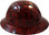 Hades Small Skull Red Hydro Dipped Hard Hats Full Brim Design ~ Left Side View