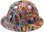 Route 66 Sticker Bomb Hydro Dipped Hard Hats, Full Brim Design ~ Right Side View