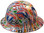 Route 66 Sticker Bomb Hydro Dipped Hard Hats, Full Brim Design ~ Left Side View