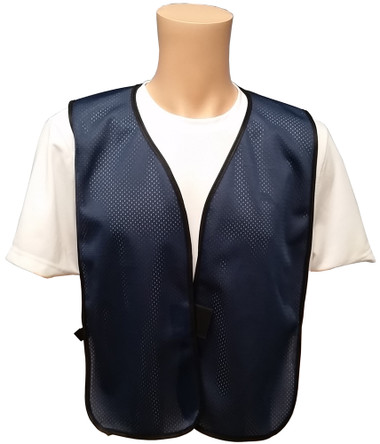 Navy Blue Soft Mesh Plain Safety Vest Main