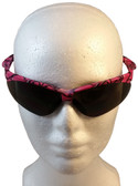 ERB Annie Safety Glasses with Pink Camo Design and Smoke Lens ~ Front View