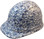 Blue Floral Hydro Dipped Hard Hats Cap Style Design ~ Oblique View