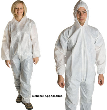 PE Coated Polypropylene Coverall w/ Hood, Boots, Wrists   pic 4