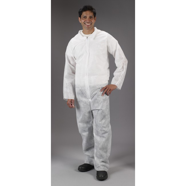 Polypropylene Coveralls Standard Wrists, Ankles, Size Medium