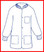 Polypropylene Lab Jacket WHITE w/ 3 Pockets, Snap Fron  pic 1
