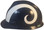Los Angeles Rams hard hat - Left Side View
