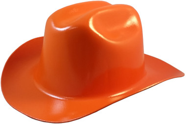 Outlaw Cowboy Hardhat with Ratchet Suspension Orange 
Left Side Oblique View