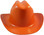 Outlaw Cowboy Hardhat with Ratchet Suspension Orange 
Front View