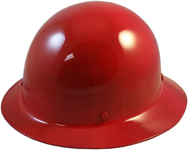 MSA Skullgard Full Brim Hard Hat with FasTrac III Ratchet Suspension - Red  Oblique View