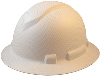 Pyramex Ridgeline Full Brim Style Hard Hat with White Graphite Pattern- Oblique View