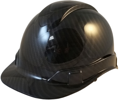 Pyramex Ridgeline Cap Style Hard Hat Shiny Black Graphite Pattern - Oblique View