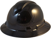 Pyramex Ridgeline Full Brim Hard Hat Shiny Black Graphite Pattern - Oblique View