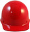 MSA Skullgard (LARGE SHELL) Cap Style Hard Hats with Ratchet Suspension - Red - Front View