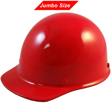MSA Skullgard (LARGE SHELL) Cap Style Hard Hats with Ratchet Suspension - Red - Oblique View