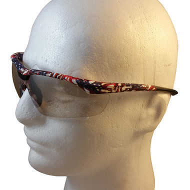 Gateway Old Glory Camo Patriotic Safety Glasses with Indoor/Outdoor Lens - Close Up Detail