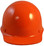 MSA Skullgard Cap Style Hard Hats - Ratchet Suspensions - Orange - Front View