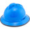 MSA Advance Full Brim Vented Hard hat with 4 point Ratchet Suspension Blue - oblique left View with edge