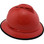 MSA Advance Full Brim Vented Hard hat with 4 point Ratchet Suspension Red - Right Oblique View with edge