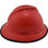 MSA Advance Full Brim Vented Hard hat with 4 point Ratchet Suspension Red - Right Oblique View with edge