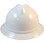 MSA Advance Full Brim Vented Hard hat with 4 point Ratchet Suspension White - Front View