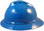 MSA Advance Full Brim Vented Hard hat with 4 point Ratchet Suspension Blue - Left Side View