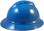 MSA Advance Full Brim Vented Hard hat with 4 point Ratchet Suspension Blue - Right Side View