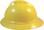 MSA Advance Full Brim Vented Hard hat with 4 point Ratchet Suspension Yellow - Left Side View