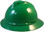 MSA Advance Full Brim Vented Hard hat with 4 point Ratchet Suspension Green - Oblique View