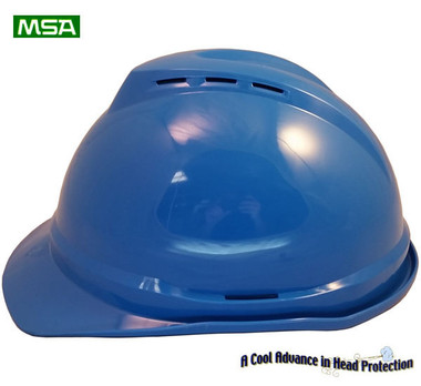 MSA Advance Blue 6 point Vented Hard Hats with Ratchet Suspensions pic 1