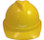 MSA Advance Vented Hard Hats with 6 Point Ratchet Suspensions - Yellow - Front ViewView