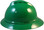 MSA Advance Full Brim Vented Hard hat with 4 point Ratchet Suspension Green - Left Side View