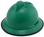 MSA Advance Full Brim Vented Hard hat with 4 point Ratchet Suspension Green - Left Oblique View