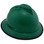 MSA Advance Full Brim Vented Hard hat with 4 point Ratchet Suspension Green - Right Oblique View