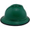 MSA Advance Full Brim Vented Hard hat with 4 point Ratchet Suspension Green - Right View