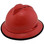 MSA Advance Full Brim Vented Hard hat with 6 point Ratchet Suspension Red - with Edge Oblique Right Side View