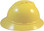 MSA Advance Full Brim Vented Hard hat with 6 point Ratchet Suspension Yellow - Right Side View