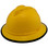 MSA Advance Full Brim Vented Hard hat with 6 point Ratchet Suspension Yellow with edge.  Oblique left view