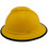 MSA Advance Full Brim Vented Hard hat with 6 point Ratchet Suspension Yellow with edge.  left view