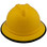 MSA Advance Full Brim Vented Hard hat with 6 point Ratchet Suspension Yellow with edge.  Front view