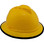 MSA Advance Full Brim Vented Hard hat with 6 point Ratchet Suspension Yellow with edge.  Oblique Right view