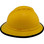 MSA Advance Full Brim Vented Hard hat with 6 point Ratchet Suspension Yellow with edge.  Oblique right view