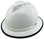 MSA Advance Full Brim Vented Hard Hats with Ratchet Suspensions White Left Oblique with edge
