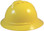 MSA Advance Full Brim Vented Hard hat with 6 point Ratchet Suspension Yellow - Oblique View