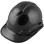 Pyramex Ridgeline Cap Style Hard Hat Shiny Black Graphite Pattern with Protective Edge - Oblique View