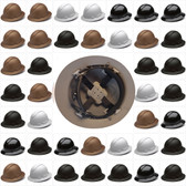 Pyramex Full Brim RIDGELINE Hard Hats - 4 Point Ratchet Suspensions - All Patterns