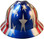 MSA FULL BRIM American Flag with 2 Eagles Hard Hats - Front View