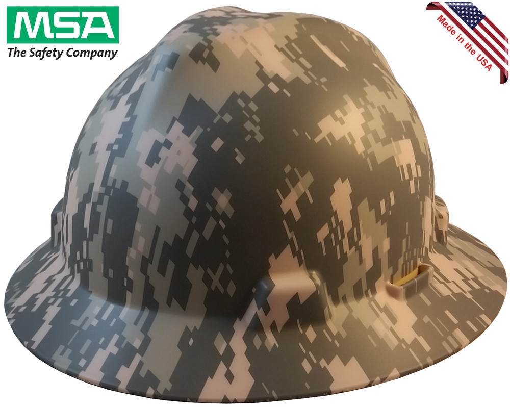 MSA Full Brim Flag Patriotic Hard Hat with USA Flag and 2 Eagles 1 Touch 