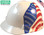 MSA V-Gard with Dual American Flag on Both Sides Hard Hats - Oblique View
